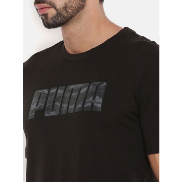 Puma Black Short Sleeve Tee w/ Camo Logo - Picture 2 of 6